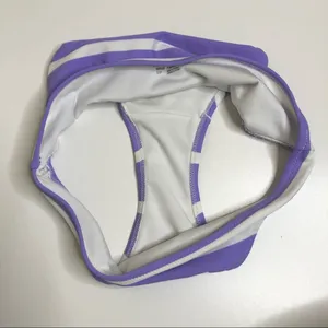Aerie Purple Striped Scoop Neck Bikini Set Sm thumbnail 4
