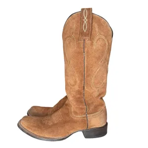 Stetson Tan Brown Suede Leather Boots 7 Western Classic Snip Toe Handmade Mexico thumbnail 2