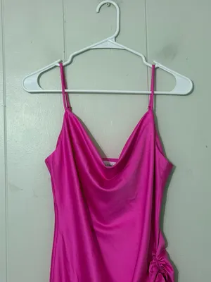 Hello Molly Mad About Me Satin Mini Dress Hot Pink Size S NWT thumbnail 5
