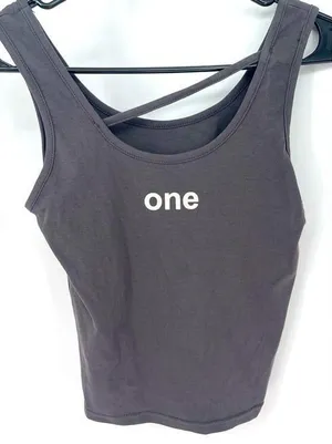 Women's‎ activewear, crop workout, shirt, size small, gray thumbnail 1