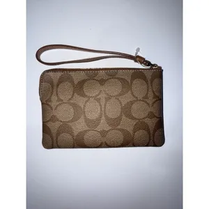 NEW Coach Bonnie Cashin Signature Corner Zip Wristlet‎ 57586 IMGold/Khaki L thumbnail 2