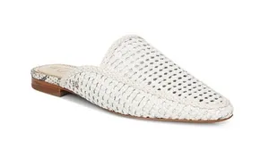 Sam Edelman Cream Elva Slip On Woven Mule Flats thumbnail 1