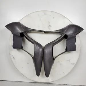 Elizabeth & James Stiletto Heels Womens 8 Gray Leather T-Strap Metal Spike Heel thumbnail 10