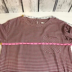 Madewell Gingham shift red white checkered picnic retro dress pockets size xs thumbnail 6