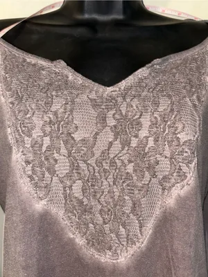 Maurices acid wash gray Lace-Inset Long Sleeve Tee thumbnail 4