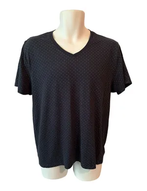 Old Navy Men Short Sleeve Soft Washed Polka Dot T Shirt Size Large Navy thumbnail 1