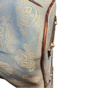 Dooney & Bourke East West Canvas / Leather Trim Donegal Crest Tote Shoulder Bag thumbnail 8