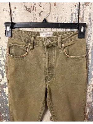 We the Free Green Denim pants jeans size 24 thumbnail 4