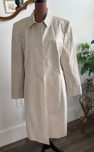 Classiques Entier Vintage Women's Beige Trench‎ Coat, Collared, Size Large thumbnail 1