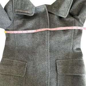 Burberry London Wool Cashmere Coat Gray Long Wrap Collar Back Belt UK 6 US 4 thumbnail 11