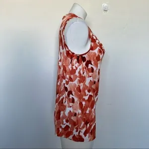 NEW Dana Buchman XS Cowl Neck Sleeveless Abstract Top terracota casual workwear thumbnail 5