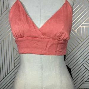 Lulus Coral‎ Tie Bralette Halter Top Size Medium thumbnail 5