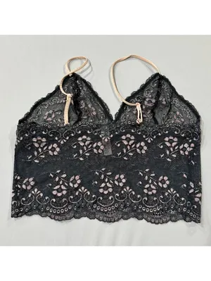 Vintage 2003 Victoria’s Secret Y2K Charcoal Pink Lace Longline Bralette S thumbnail 4
