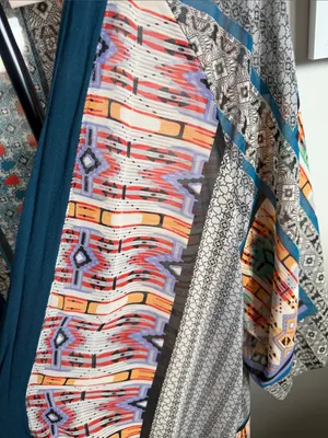 Flying Tomato Multicolor Geo Print — Teal, Coral & Cream thumbnail 3