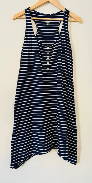 Lilly Pulitzer Jennalyn True Navy S Stripe‎ Swing Women’s Dress Tank thumbnail 1
