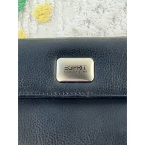 Esprit Black Pebbled Trifold Wallet with ID Window and Logo Plaque‎ thumbnail 5