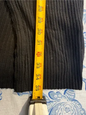 Zara Black Ribbed Button-Front Long Sleeve Dress size m medium thumbnail 8