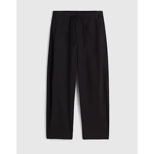 Madewell Pull-On Barrel-Leg Utility Pants in Poplin Cotton Black Wide Leg M NWT thumbnail 5
