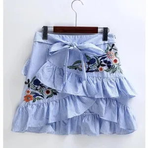 ✨HP✨Zara Stripped Embroidered Floral Ruffle Skirt✨ thumbnail 8