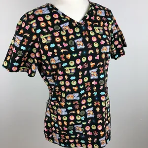 The Wonderful World of Disney Chip N Dale Felling Nutty Medical Scrub Top Small thumbnail 6