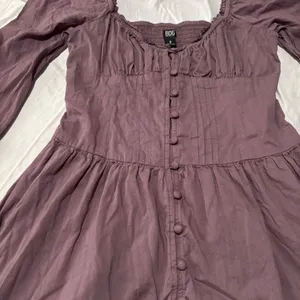 BDG Urban Outfitters Mauve Brown Puff Sleeve Button Front Mini Dress Size Small thumbnail 7