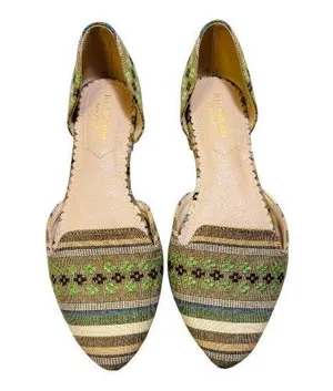 Isaac Mizrahi Green woven ballerina flats shoes thumbnail 1
