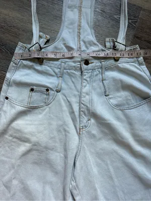 Vintage 90s LEI Light Blue Denim Short Overalls M thumbnail 9