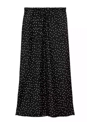 Zara Polka Dot Midi Black & White Skirt(Size Small) thumbnail 1