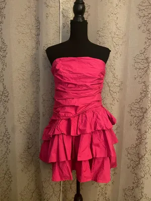 NEW WITH TAGS Hello Molly Strapless Pink Ruffle Mini Dress Size L thumbnail 3
