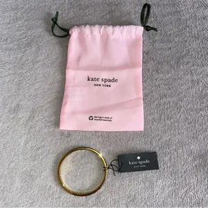 Kate Spade Enamel Gold Tone Spot The Spade Bangle Bracelet thumbnail 3