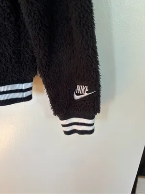 Nike Black and Cream Sherpa Zip Jacket thumbnail 2