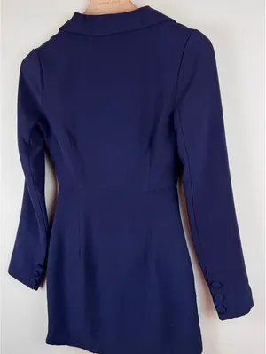 Superdown Kendra Cut Out Blazer Mini Dress Navy Blue Long Sleeve Size S Revolve thumbnail 9