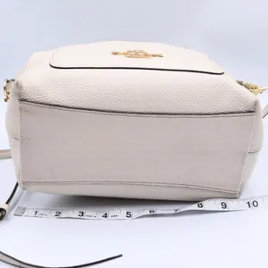 Coach Emma Satchel Women Small Cream Pebbled Leather Handbag F31466 Gold thumbnail 6