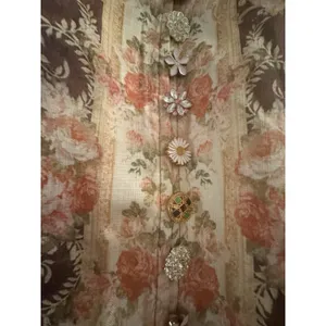 Miss Rosier the Fabienne Neutral Floral Print Mini Dress Size Medium Buttons thumbnail 4