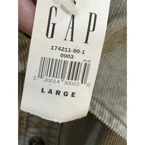 Gap Corduroy Shirt Size Large Green Heavyweight Y2K Shacket‎ Crochet Boho thumbnail 7