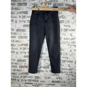American Eagle | women black denim mom jean thumbnail 8