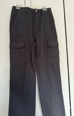 ZARA Navy Cargo Pants thumbnail 1