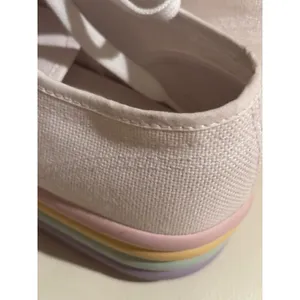 Superga 2790 Candy White Canvas Pastel Rainbow Platform Sneakers Womens 8.5 thumbnail 9
