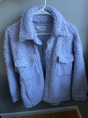 Urban Outfitters Lavender Sherpa Button-Front Jacket Size S thumbnail 1