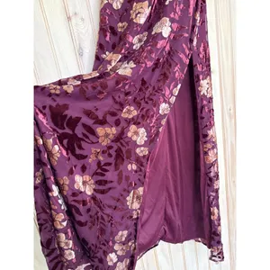 Lulus Effortless Celebration Burgundy Floral Burnout A-Line Dress Resort Small thumbnail 5