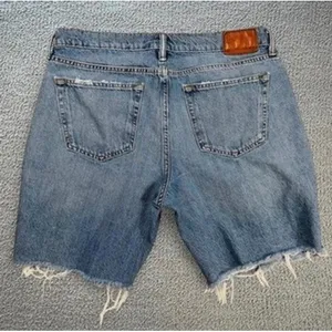 Abercrombie & Fitch Denim Shorts‎ Womens 34W Distressed Medium Wash Blue Stretch thumbnail 2