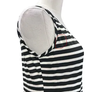 Espresso Maxi Dress Boho Beach NWT Mesh Accent Black/White Stripe Size M FLAW thumbnail 4