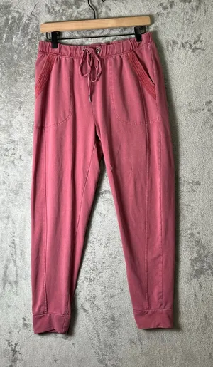 Anthropologie Saturday Sunday Cozy Fleece Joggers Pants Women's Medium Rose Pink thumbnail 1