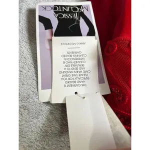 Vintage Jessica McClintock Gunne Sax Red Beaded Satin Formal Gown Medium Y2K New thumbnail 9