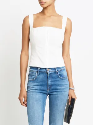 NWT Kourt Halley Top size 8 Linen white Few Moda Corset tank thumbnail 4