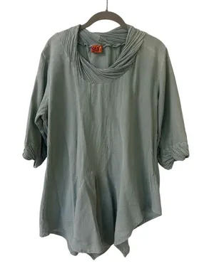 Oh My Gauze! tunic top aqua color sz 1 /small Green thumbnail 1
