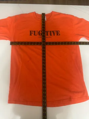 Anvil Vintage Fugitive You Never Saw Me T Shirt XL Orange Streetwear Graphic thumbnail 5