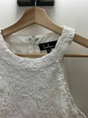 Lulus Lover's Game White Lace Skater Dress size small retails $59 thumbnail 3