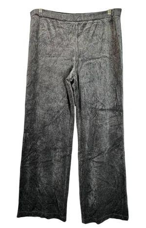 Charter Club Gray Velour Wide Leg Lounge Pants XL High Rise Cotton Blend thumbnail 1