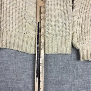 American Eagle Cardigan Sweater Womens XS White Cable Knit Cottage Comfy Fall thumbnail 4